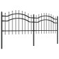 vidaXL Gartenzaun mit Speerspitzen Schwarz 115 cm Stahl vidaXL Gartenzaun mit Speerspitzen Schwarz 115 cm Stahl