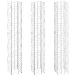vidaXL Gabionen-Hochbeete 3 Stk. 30x30x200 cm Eisen