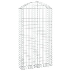 vidaXL Gabione mit Hochbogen 100x30x180/200 cm Verzinktes Eisen