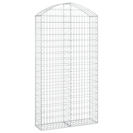 vidaXL Gabione mit Hochbogen 100x30x180/200 cm Verzinktes Eisen