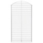 vidaXL Gabione mit Hochbogen 100x30x180/200 cm Verzinktes Eisen vidaXL Gabione mit Hochbogen 100x30x180/200 cm Verzinktes Eisen