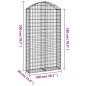 vidaXL Gabione mit Hochbogen 100x30x180/200 cm Verzinktes Eisen vidaXL Gabione mit Hochbogen 100x30x180/200 cm Verzinktes Eisen