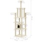 vidaXL Kratzbaum mit Sisal-Kratzsäulen Creme 183 cm vidaXL Kratzbaum mit Sisal-Kratzsäulen Creme 183 cm