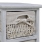 vidaXL Holz-Schränkchen mit 4 Flechtkörben Weiß vidaXL Holz-Schränkchen mit 4 Flechtkörben Weiß