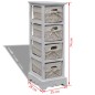 vidaXL Holz-Schränkchen mit 4 Flechtkörben Weiß vidaXL Holz-Schränkchen mit 4 Flechtkörben Weiß