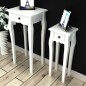 vidaXL Satztisch-Set 2-tlg. mit Schublade Weiß vidaXL Satztisch-Set 2-tlg. mit Schublade Weiß