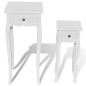 vidaXL Satztisch-Set 2-tlg. mit Schublade Weiß vidaXL Satztisch-Set 2-tlg. mit Schublade Weiß
