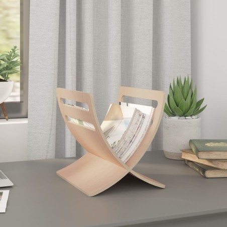 vidaXL Zeitungsständer Holz Freistehend Natur 