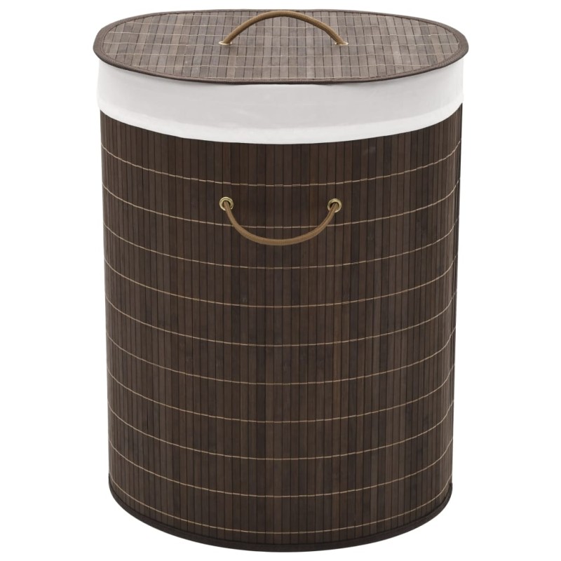 vidaXL Bambus-Wäschekorb Oval Dunkelbraun vidaXL Bambus-Wäschekorb Oval Dunkelbraun