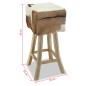 vidaXL Barhocker Echtleder und Teak Massivholz vidaXL Barhocker Echtleder und Teak Massivholz