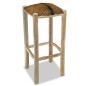 vidaXL Barhocker Echtleder und Teak Massivholz vidaXL Barhocker Echtleder und Teak Massivholz