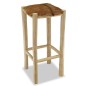 vidaXL Barhocker Echtleder und Teak Massivholz vidaXL Barhocker Echtleder und Teak Massivholz