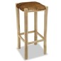 vidaXL Barhocker Echtleder und Teak Massivholz vidaXL Barhocker Echtleder und Teak Massivholz