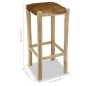 vidaXL Barhocker Echtleder und Teak Massivholz vidaXL Barhocker Echtleder und Teak Massivholz