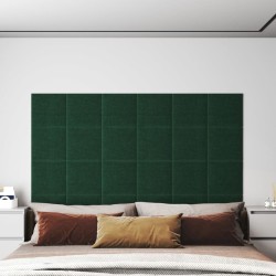 Wandpaneele 12 Stk. Dunkelgrün 30x30 cm Stoff 1,08 m²