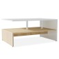 vidaXL Couchtisch Holzwerkstoff 90x59x42 cm Eiche und Weiß vidaXL Couchtisch Holzwerkstoff 90x59x42 cm Eiche und Weiß