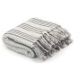 vidaXL Überwurf Baumwolle Streifen 160x210 cm Grau und Weiß vidaXL Überwurf Baumwolle Streifen 160x210 cm Grau und Weiß