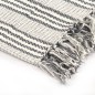 vidaXL Überwurf Baumwolle Streifen 160x210 cm Grau und Weiß vidaXL Überwurf Baumwolle Streifen 160x210 cm Grau und Weiß
