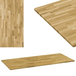 vidaXL Tischplatte Eichenholz Massiv Rechteckig 23 mm 140 x 60 cm
