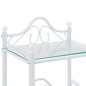 vidaXL Nachttische 2 Stk. Stahl und gehärtetes Glas 45x30,5x60 cm Weiß vidaXL Nachttische 2 Stk. Stahl und gehärtetes Glas 45x30,5x60 cm Weiß