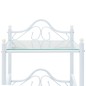 vidaXL Nachttische 2 Stk. Stahl und gehärtetes Glas 45x30,5x60 cm Weiß vidaXL Nachttische 2 Stk. Stahl und gehärtetes Glas 45x30,5x60 cm Weiß