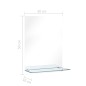 vidaXL Wandspiegel mit Regal 30×50 cm Hartglas vidaXL Wandspiegel mit Regal 30×50 cm Hartglas