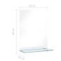 vidaXL Wandspiegel mit Regal 40×60 cm Hartglas vidaXL Wandspiegel mit Regal 40×60 cm Hartglas