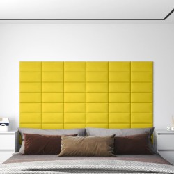 Wandpaneele 12 Stk. Gelb 30x15 cm Stoff 0,54 m²