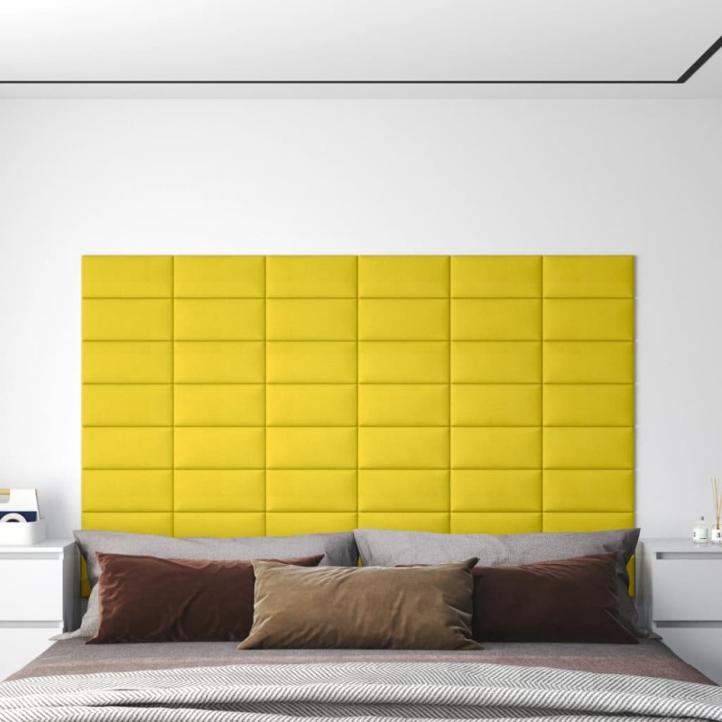 Wandpaneele 12 Stk. Gelb 30x15 cm Stoff 0,54 m² Wandpaneele 12 Stk. Gelb 30x15 cm Stoff 0,54 m²