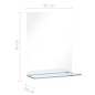 vidaXL Wandspiegel mit Regal 50×70 cm Hartglas vidaXL Wandspiegel mit Regal 50×70 cm Hartglas