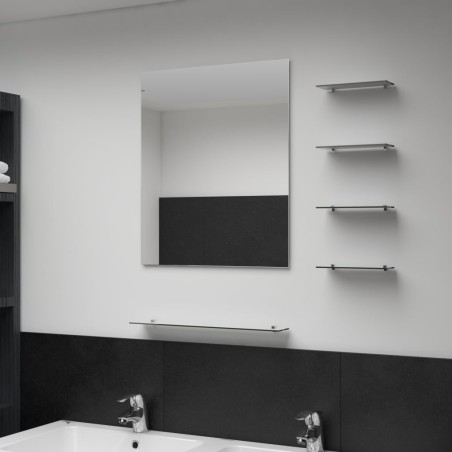 vidaXL Wandspiegel mit 5 Ablagen Silbern 50×60 cm 