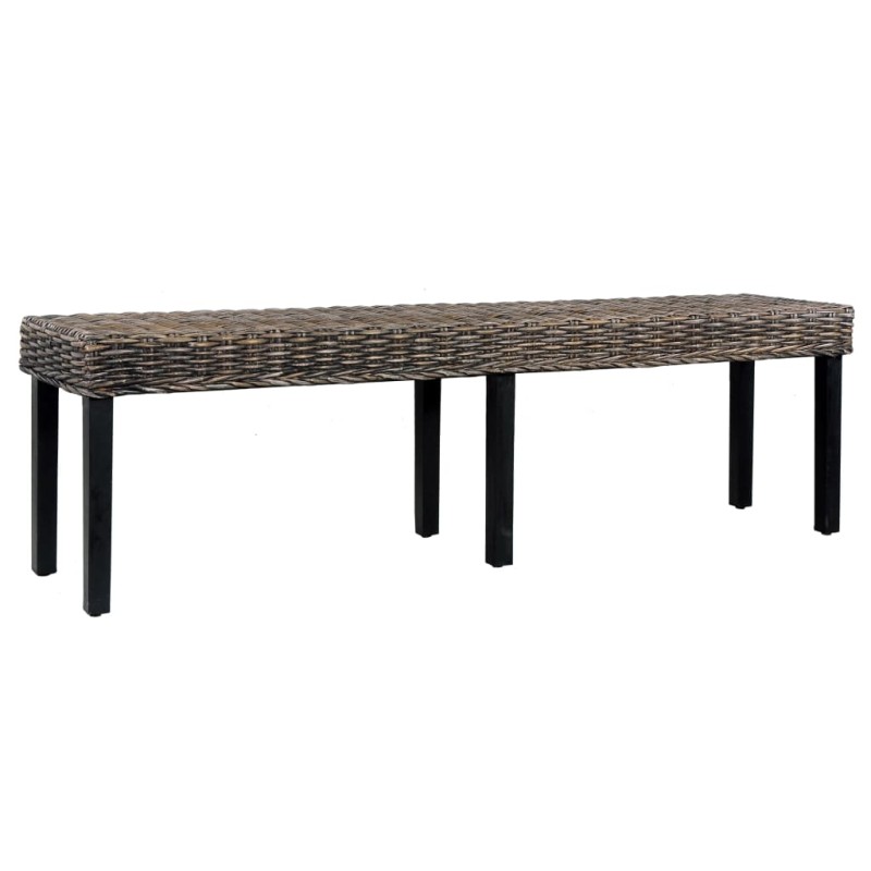 vidaXL Sitzbank 160 cm Schwarz Natur Kubu-Rattan und Massivholz Mango vidaXL Sitzbank 160 cm Schwarz Natur Kubu-Rattan und Massivholz Mango