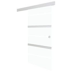 vidaXL Schiebetür ESG-Glas und Aluminium 76x205 cm Silbern