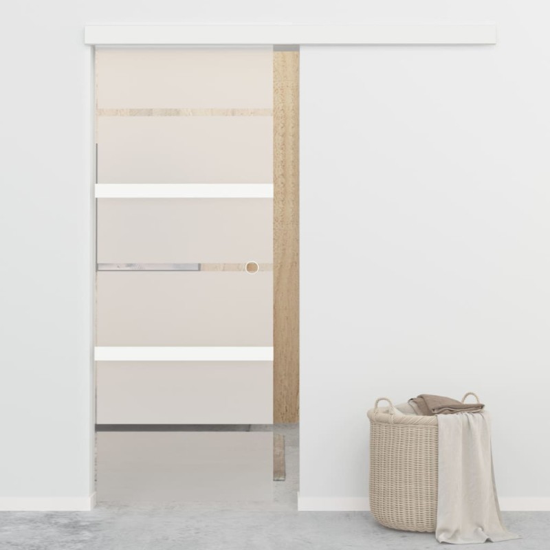 vidaXL Schiebetür mit Softclose ESG-Glas und Aluminium 76x205 cm vidaXL Schiebetür mit Softclose ESG-Glas und Aluminium 76x205 cm