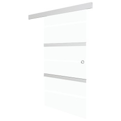 vidaXL Schiebetür mit weichen Stoppern ESG-Glas 102,5x205 cm Silbern