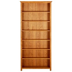 vidaXL Bücherregal 7 Fächer 90x22,5x200 cm Massivholz Eiche