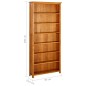 vidaXL Bücherregal 7 Fächer 90x22,5x200 cm Massivholz Eiche vidaXL Bücherregal 7 Fächer 90x22,5x200 cm Massivholz Eiche