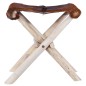 vidaXL Klapphocker Echtes Fell und Massivholz Teak vidaXL Klapphocker Echtes Fell und Massivholz Teak
