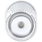 vidaXL Einbauspüle mit Sieb und Siphon Oval Edelstahl vidaXL Einbauspüle mit Sieb und Siphon Oval Edelstahl