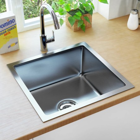 vidaXL Handgefertigte Küchenspüle Edelstahl