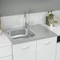 vidaXL Spüle mit Abtropffläche Set Silbern 800x600x155 mm Edelstahl vidaXL Spüle mit Abtropffläche Set Silbern 800x600x155 mm Edelstahl