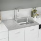 vidaXL Spüle mit Abtropffläche Set Silbern 800x600x155 mm Edelstahl vidaXL Spüle mit Abtropffläche Set Silbern 800x600x155 mm Edelstahl
