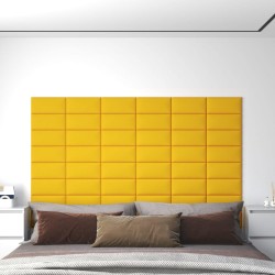 Wandpaneele 12 Stk. Gelb 30x15 cm Samt 0,54 m²