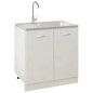 vidaXL Spüle mit Abtropffläche Set Silbern 800x500x155 mm Edelstahl vidaXL Spüle mit Abtropffläche Set Silbern 800x500x155 mm Edelstahl