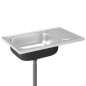 vidaXL Spüle mit Abtropffläche Set Silbern 800x500x155 mm Edelstahl vidaXL Spüle mit Abtropffläche Set Silbern 800x500x155 mm Edelstahl
