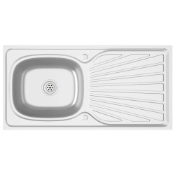 vidaXL Spüle mit Abtropffläche Set Silbern 1000x500x155 mm Edelstahl