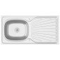 vidaXL Spüle mit Abtropffläche Set Silbern 1000x500x155 mm Edelstahl vidaXL Spüle mit Abtropffläche Set Silbern 1000x500x155 mm Edelstahl