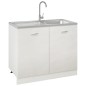 vidaXL Spüle mit Abtropffläche Set Silbern 1000x500x155 mm Edelstahl vidaXL Spüle mit Abtropffläche Set Silbern 1000x500x155 mm Edelstahl