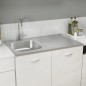 vidaXL Spüle mit Abtropffläche Set Silbern 1000x600x155 mm Edelstahl vidaXL Spüle mit Abtropffläche Set Silbern 1000x600x155 mm Edelstahl