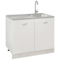 vidaXL Spüle mit Abtropffläche Set Silbern 1000x600x155 mm Edelstahl vidaXL Spüle mit Abtropffläche Set Silbern 1000x600x155 mm Edelstahl